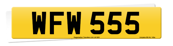 Registration number WFW 555